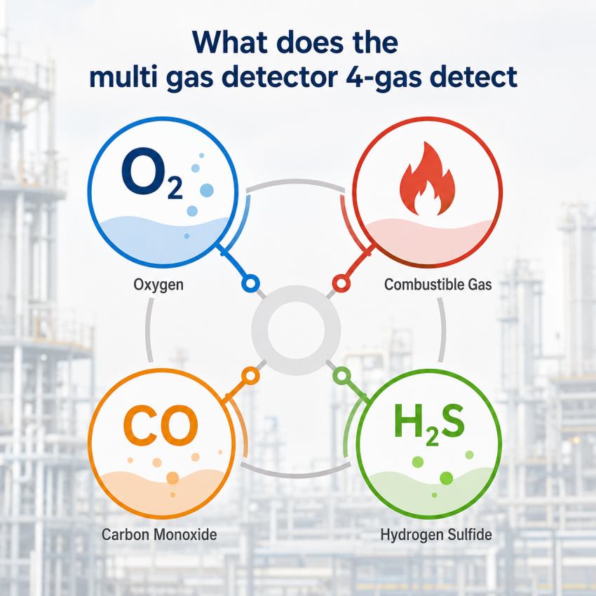 What does the multi gas detector 4-gas detect? Full site safety guide