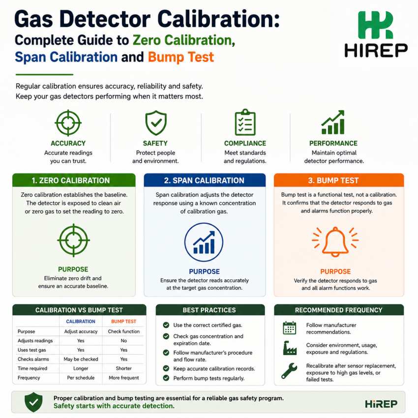 Gas Detector Calibration Complete Guide to Zero Calibration, Span Calibration and Bump Test