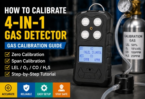 Portable 4-in-1 Gas Detector Gas Calibration Setting Guide | LEL O₂ CO H₂S Calibration