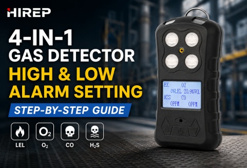 Portable 4-in-1 Gas Detector High & Low Alarm Setting Guide | HIREP