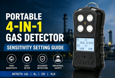 Portable 4-in-1 Gas Detector Sensitivity Setting Guide