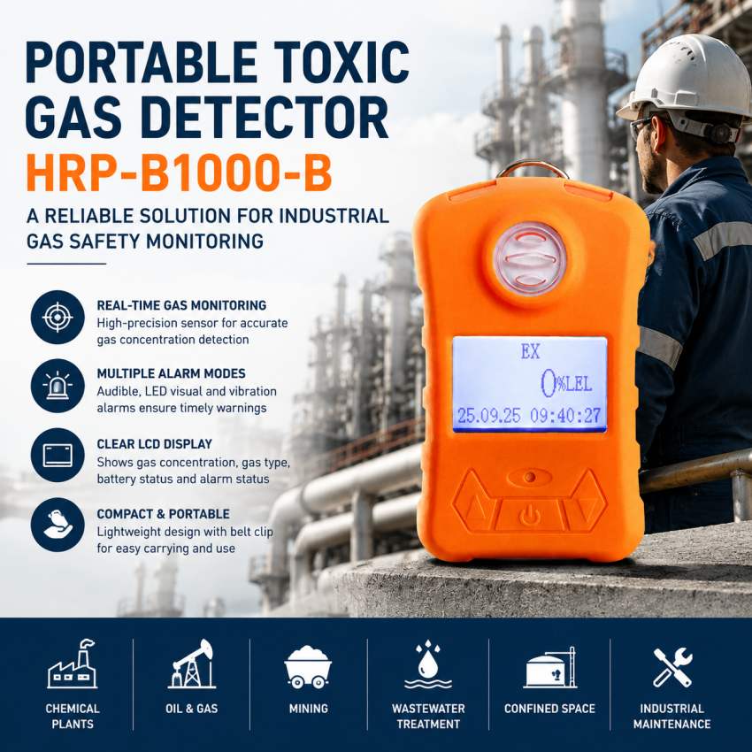 Portable Toxic Gas Detector HRP-B1000-B A Reliable Solution for Industrial Gas Safety Monitoring