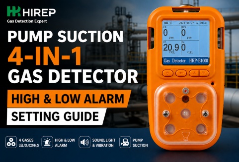 Pump Suction Portable 4-in-1 Gas Detector High & Low Alarm Setting Guide